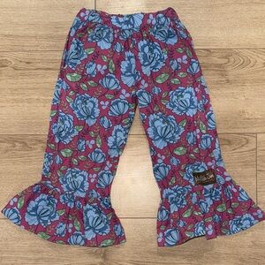 Matilda Jane Blue and Pink Floral Ruffle Pants